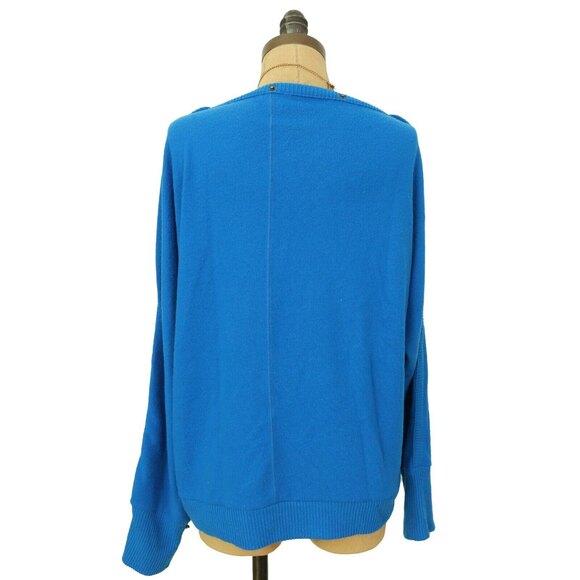 Vince Camuto Hardware Sweater Top Size M Boat Neck Dolman Peacock Blue NWT B38 - Picture 5 of 6